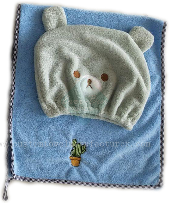 China Bulk microfiber towel for frizzy hair cloths Supplier Custom ribbed towels Factory